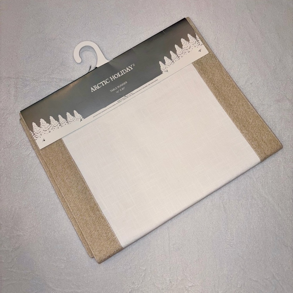 White and Tan Table Runner